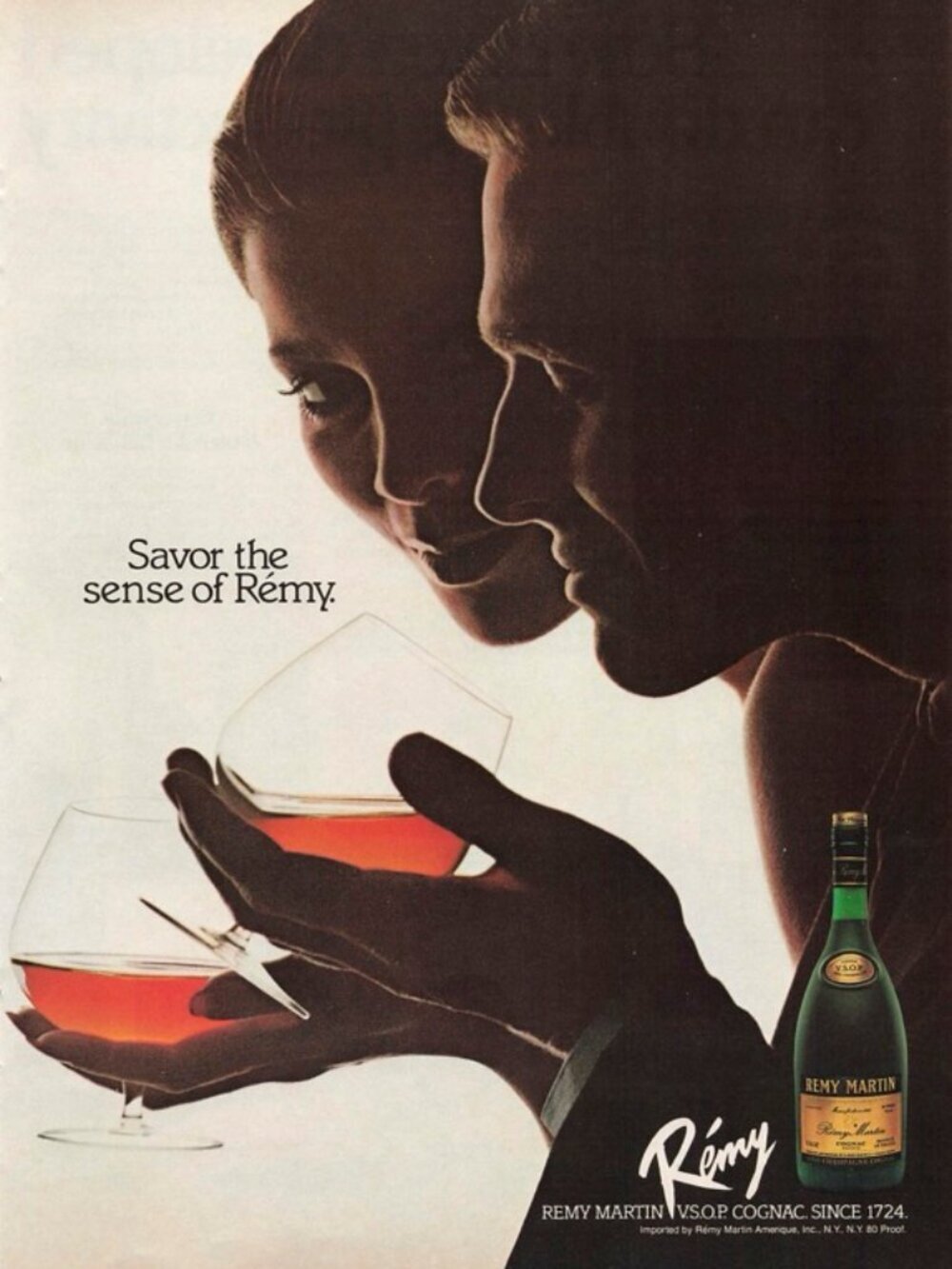 1983 Remy Cognac Vintage Print Ad Savor the Sense Man Cave Bar Art Profiles